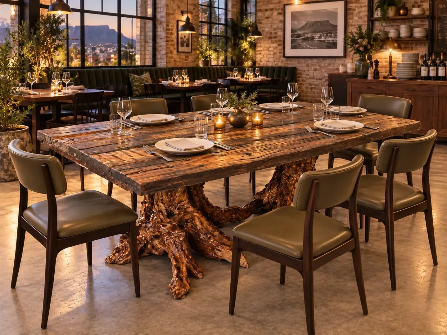 Wild Heritage Dining Table laid for dinner