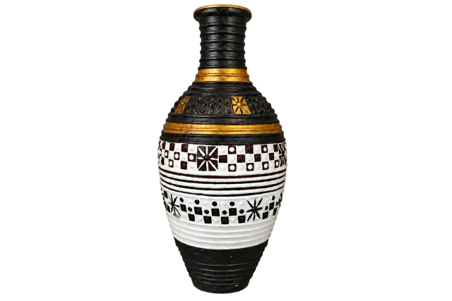 Black & Gold Floor Vessel